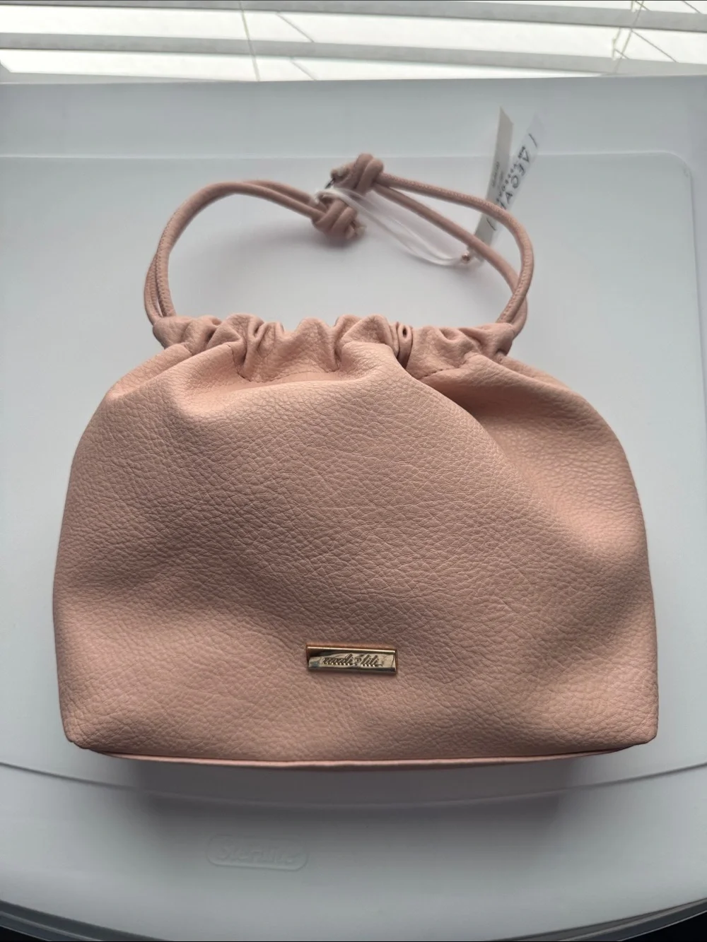 Mali +Lili Blush Pink Drawstring Bucket cosmetic bag